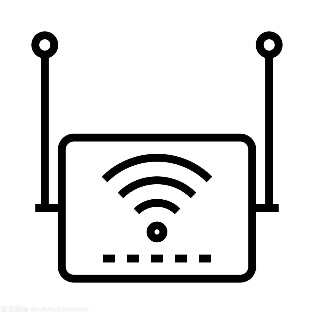 WIFI設(shè)備細(xì)線矢量圖標(biāo) 網(wǎng)絡(luò)設(shè)備的視覺(jué)語(yǔ)言